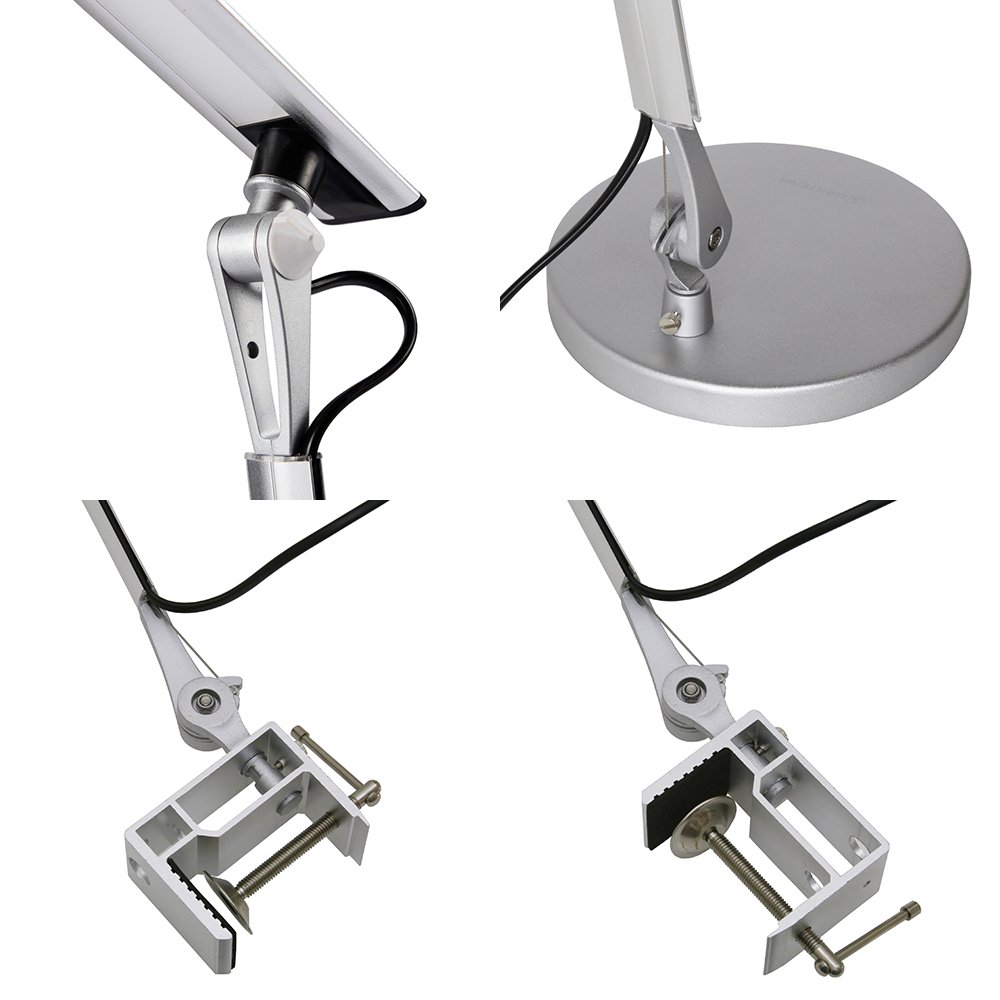 Lightkiwi Y7699 Vega Metal Architect LED Desk Lamp with Clamp Base - Adjustable Brightness & Color Temperature, Perfect for Home Office, Study, and Reading