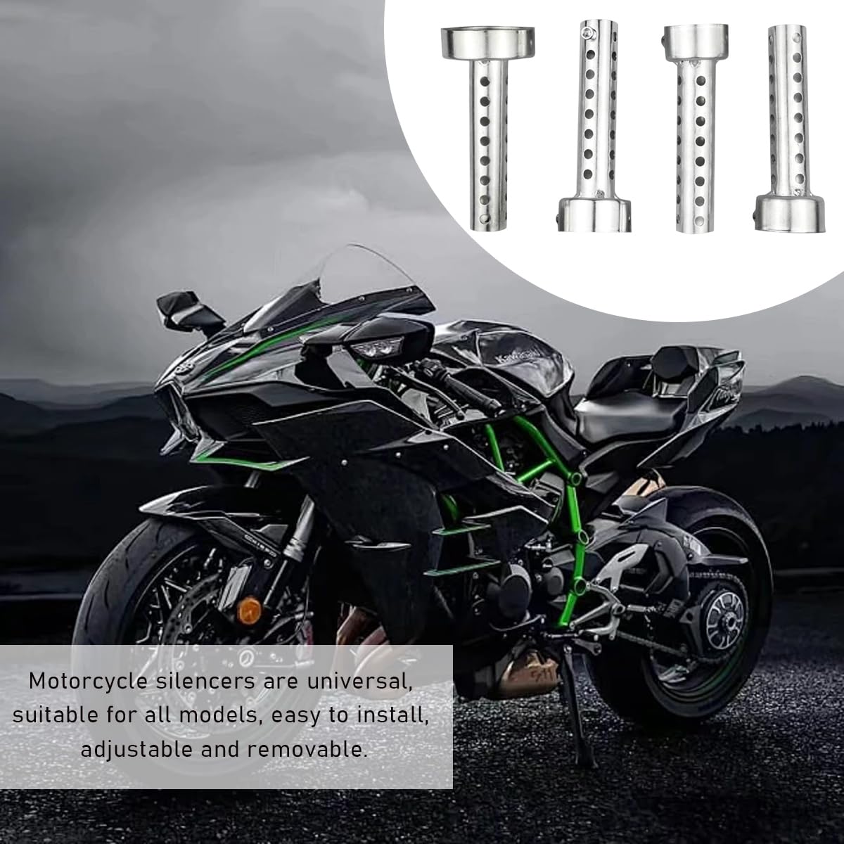 Stainless Steel Motorcycle Exhaust Muffler - 48mm Universal Fit for Enhanced Sound Performance