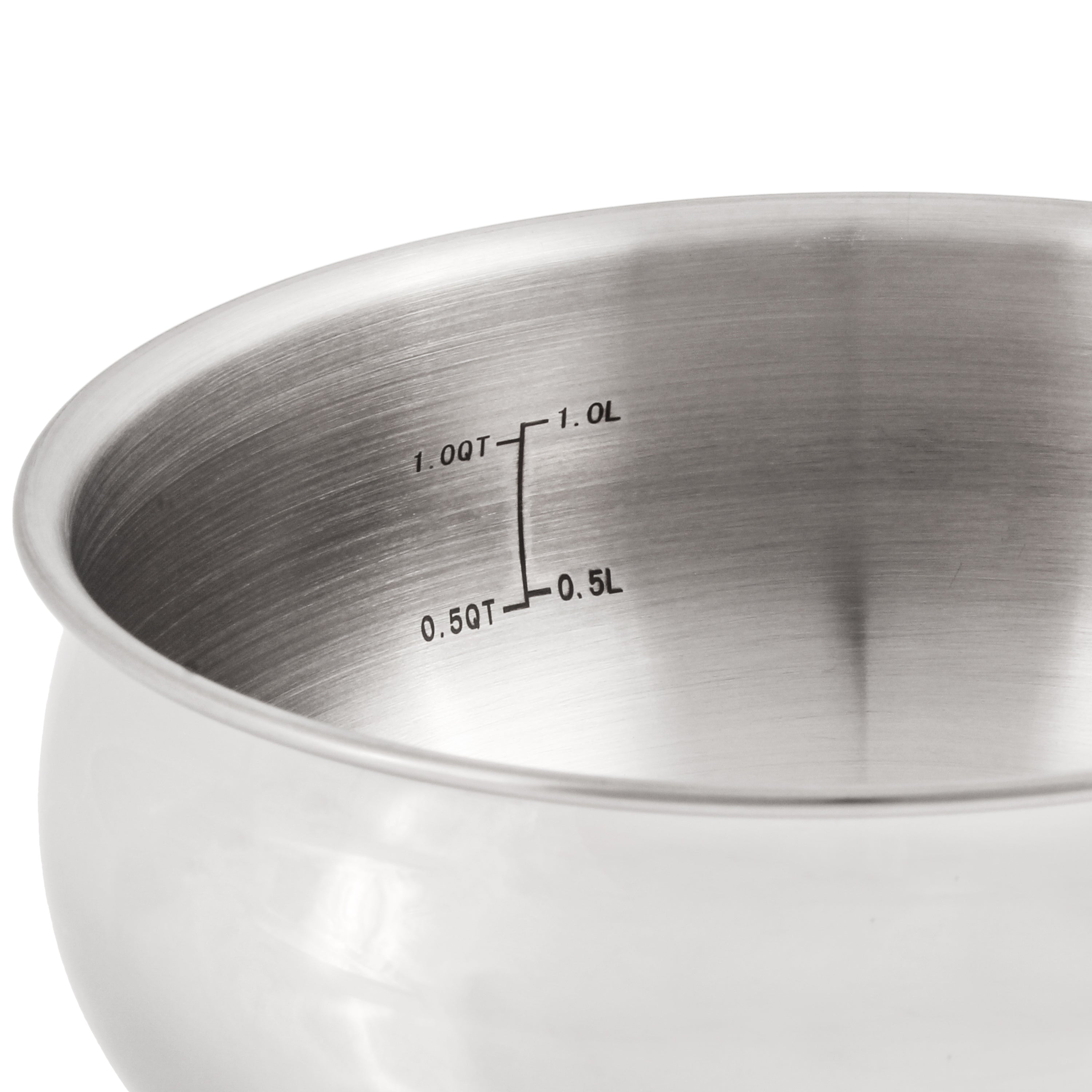 BergHOFF Belly Shape 18/10 Stainless Steel 1.5qt Sauce Pan with Glass Lid - 6.25 Inch Cooking Pot for Sauces, Soups & Melting Chocolate | Induction Compatible, Dishwasher Safe for Easy Cleaning