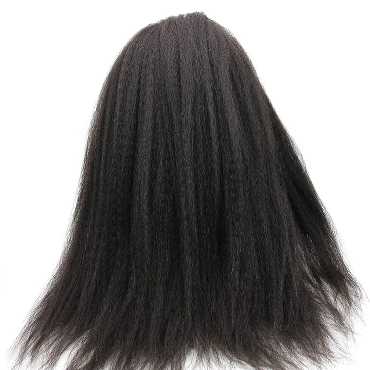 Dreambeauty 250% High Density Kinky Straight Lace Front Human Hair Wig - Brazilian Virgin Hair with Baby Hair for Women (22 Inch, Natural Black) | Perfect for Daily Wear, Cosplay & Special Occasions