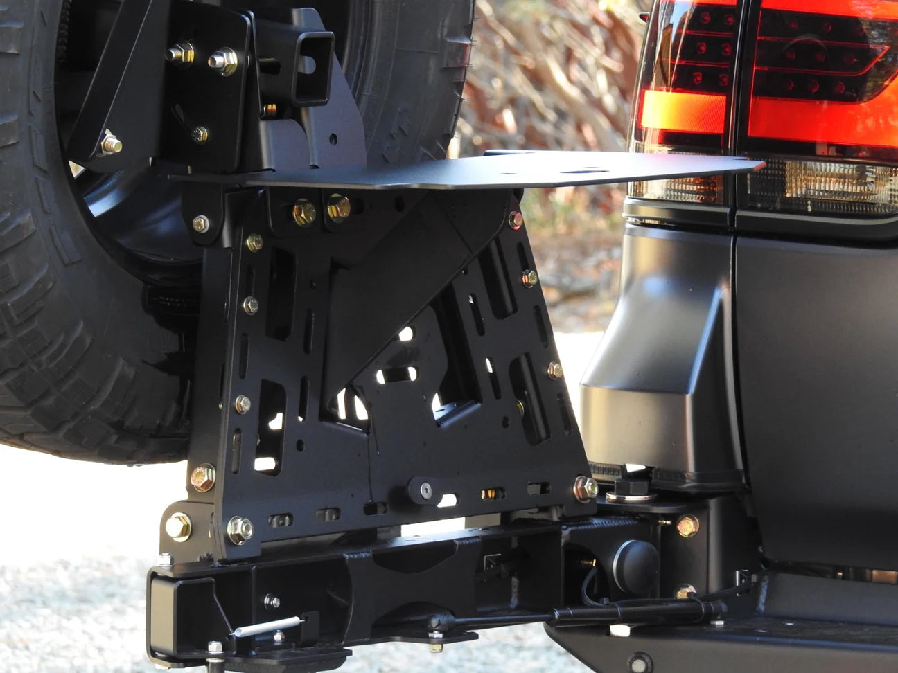 Dissent Off Road Heavy Duty Tire Carrier Swing Out for Jeep Wrangler & Gladiator - Compatible with Modular Rear Bumper | Off-Road Adventure & Overlanding Accessory