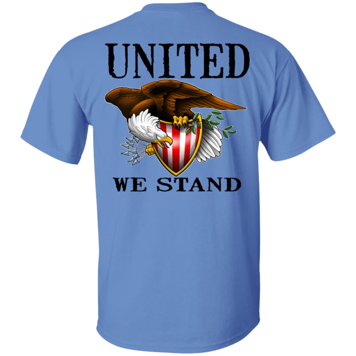 Men's 1776 American Bald Eagle Patriotic T-Shirt - United We Stand Double Sided Design - Comfortable Cotton Tee for 4th of July, Veterans Day & Political Events