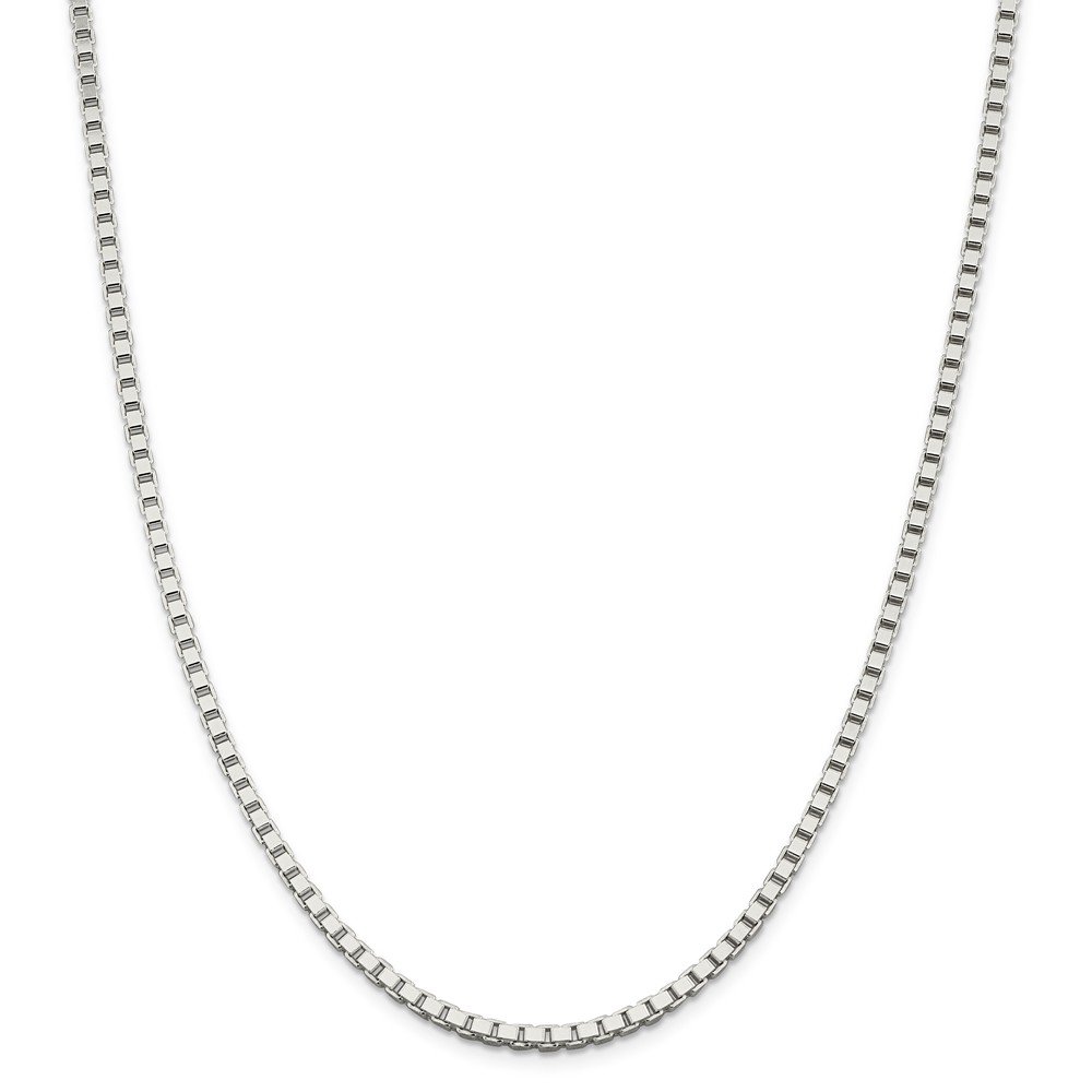925 Sterling Silver 3mm Box Chain Necklace with Lobster Clasp - Durable Everyday Jewelry for Women & Men, Perfect for Layering, Gifts and Special Occasions