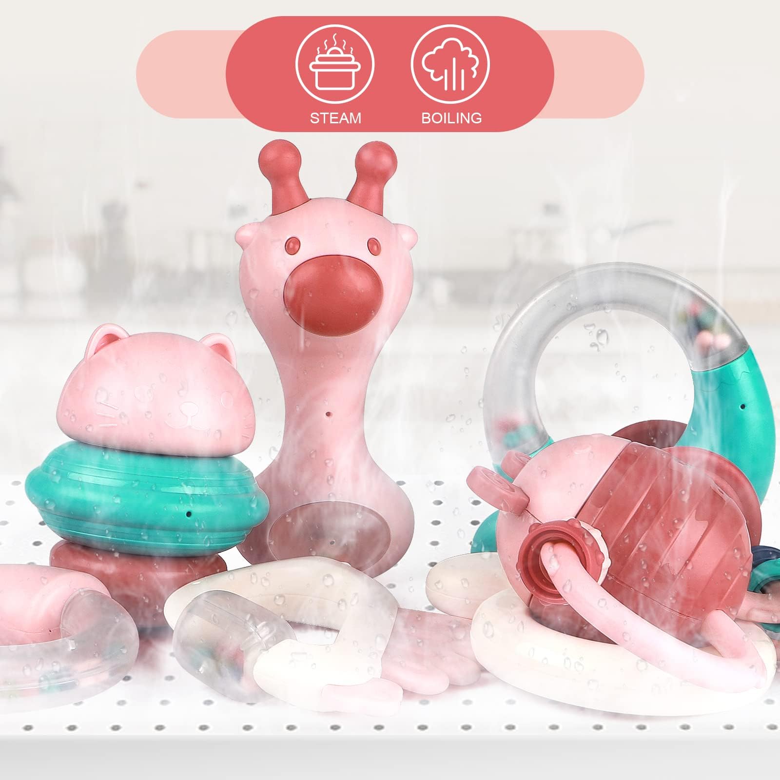 Baby Rattles & Teething Toys for 0-12 Months - Newborn Gift Set for Boys Girls - Perfect for Early Development & Playtime