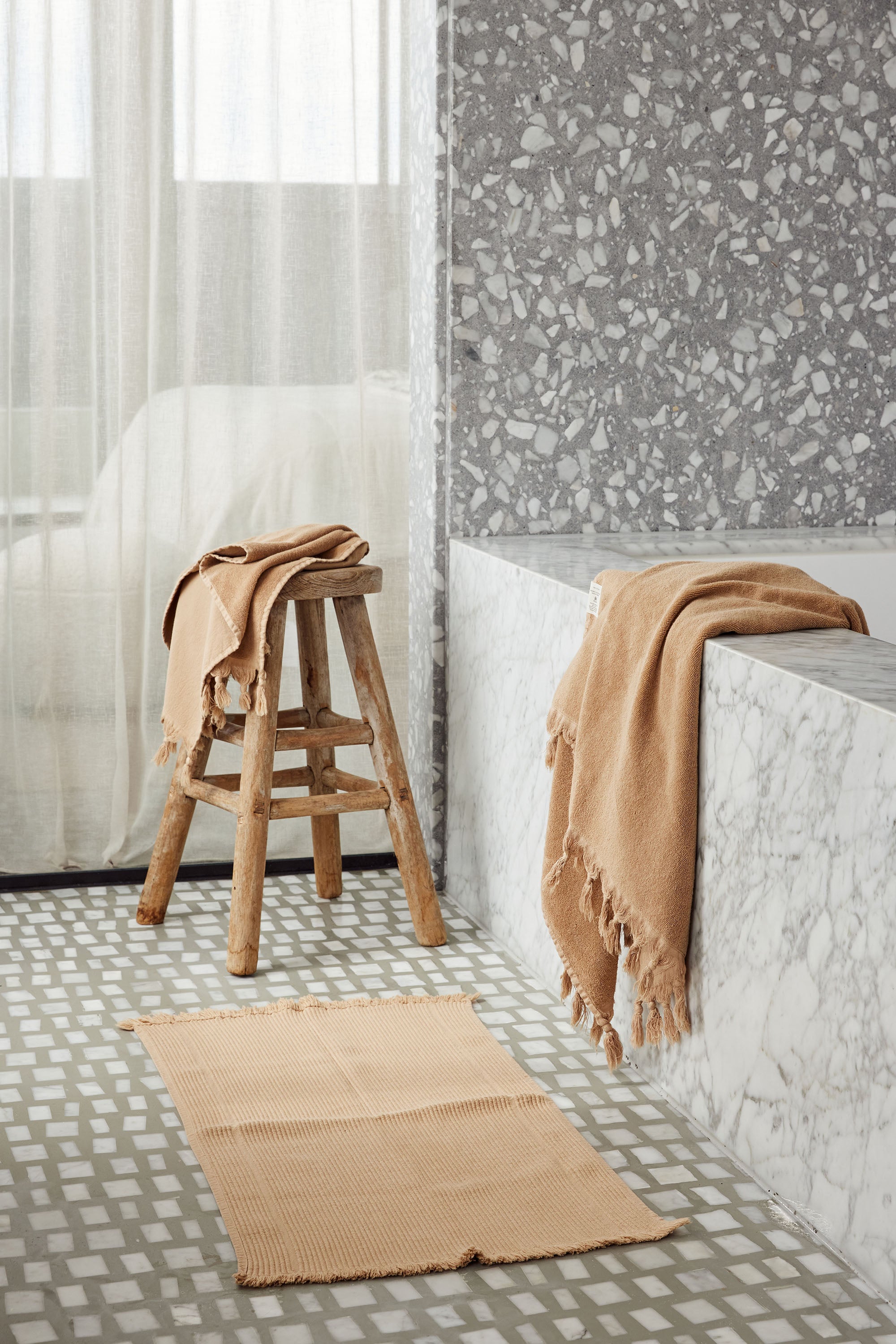 Vintage Wash Towel Bundle - Soft & Absorbent Nutmeg Brown Cotton Towels for Bathroom, Kitchen & Spa | Eco-Friendly & Quick-Drying