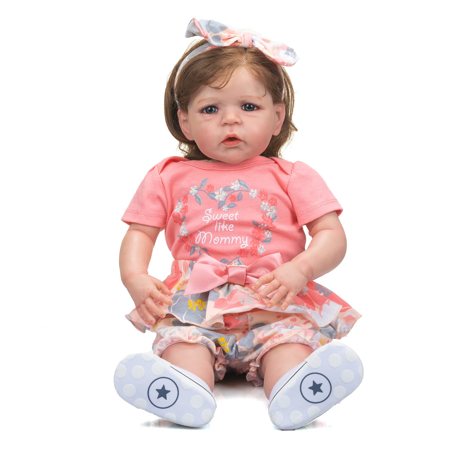 26 Inch Lifelike Reborn Baby Doll - Handmade Weighted Realistic Newborn Toddler Girl with Soft Body & Realistic Silicone Vinyl - Perfect Gift for Girls Ages 3+ (Standable, Includes Gift Set) - Ideal for Playtime, Collecting, and Therapy Use