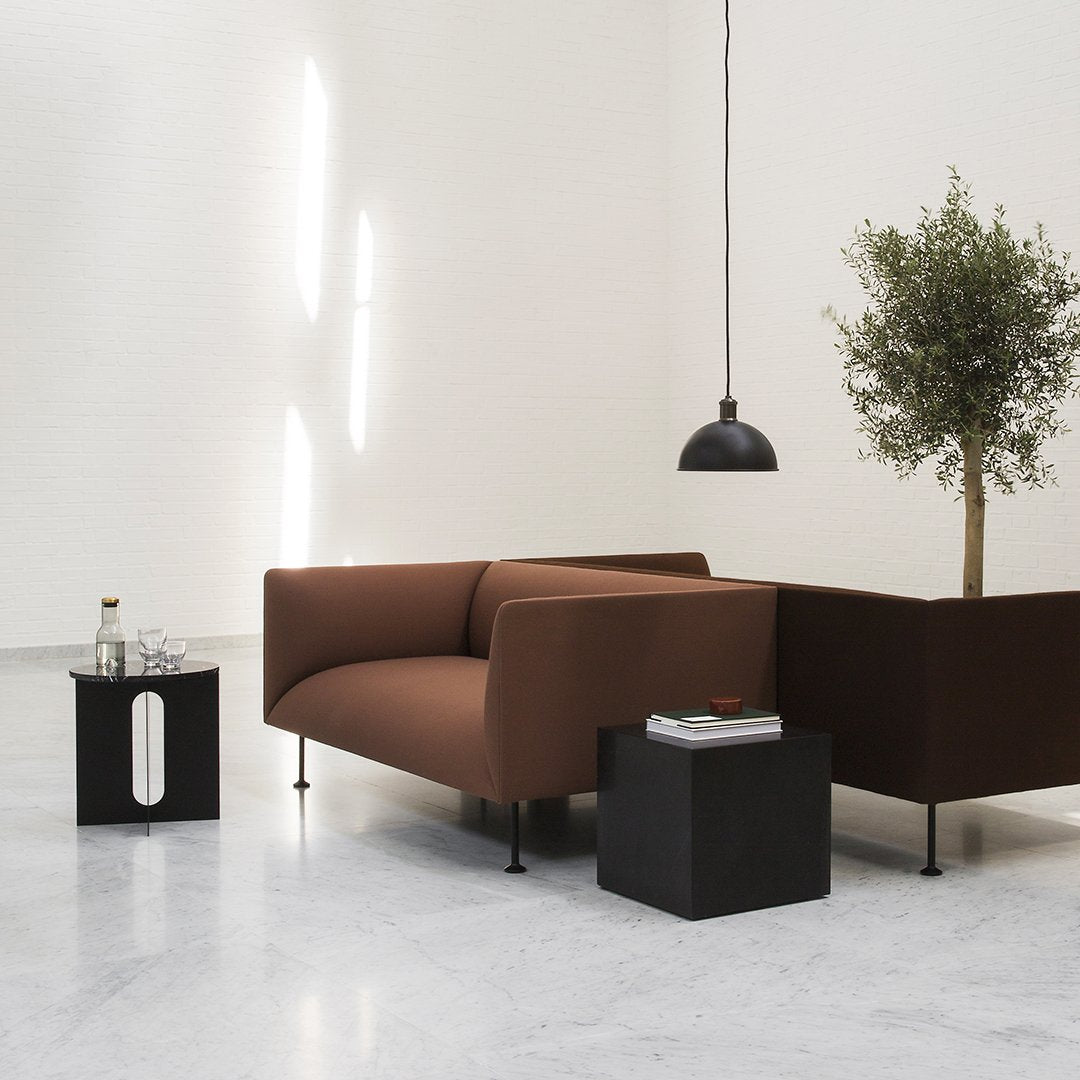 Modern Androgyne Side Table - Minimalist Nightstand, End Table for Living Room, Bedroom, or Office - Stylish Small Accent Table with Sturdy Metal Frame