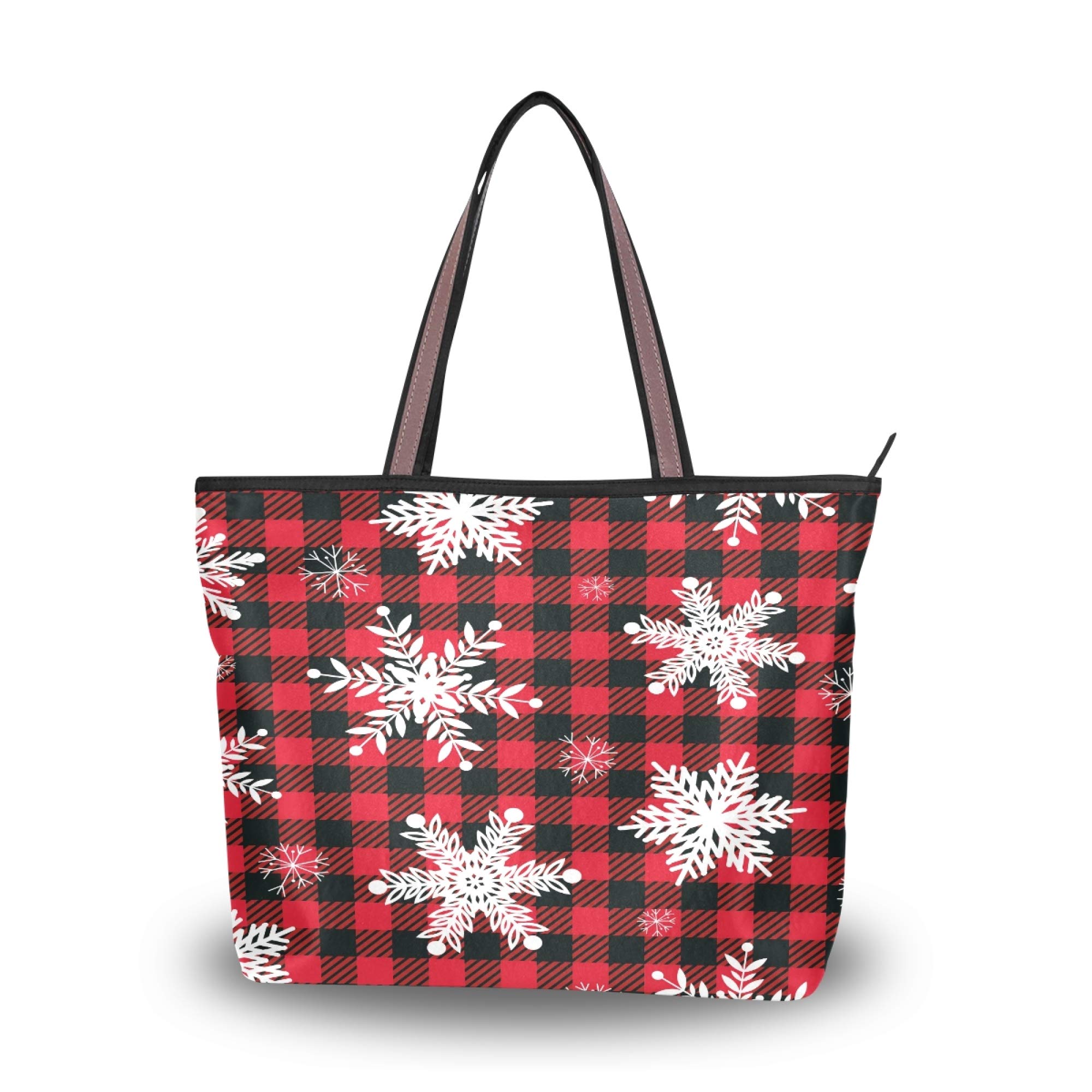 Stylish Women's Christmas Tote Bag with Zipper - Holiday Shoulder Handbag for Gift Giving, Shopping & Travel | Perfect for Work, Parties & Festive Occasions