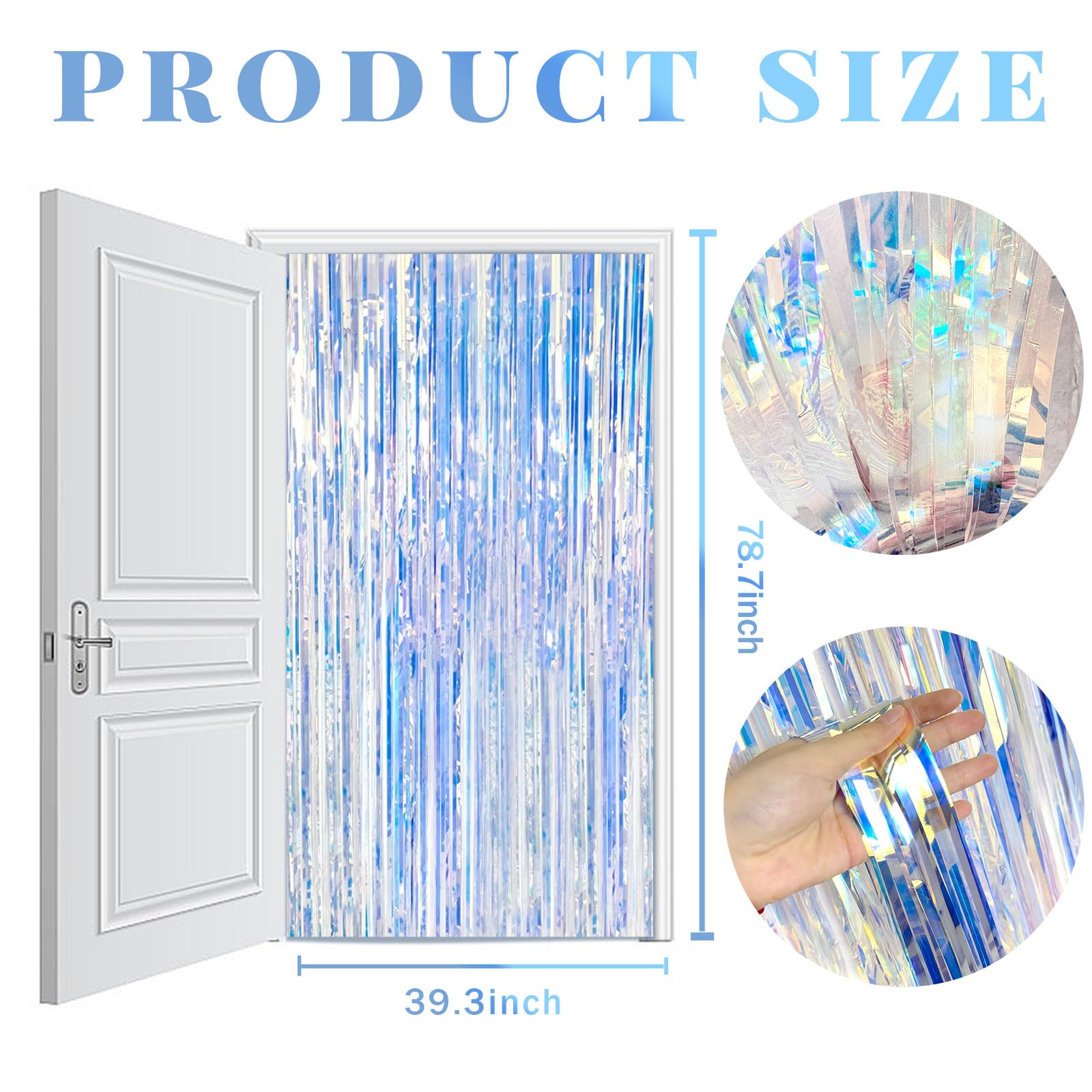 2 Pack Iridescent Metallic Foil Fringe Curtains - Photo Booth Backdrop for Birthday, Wedding, Baby Shower, Christmas Party Decor | Perfect for Events, Celebrations & Home Decor