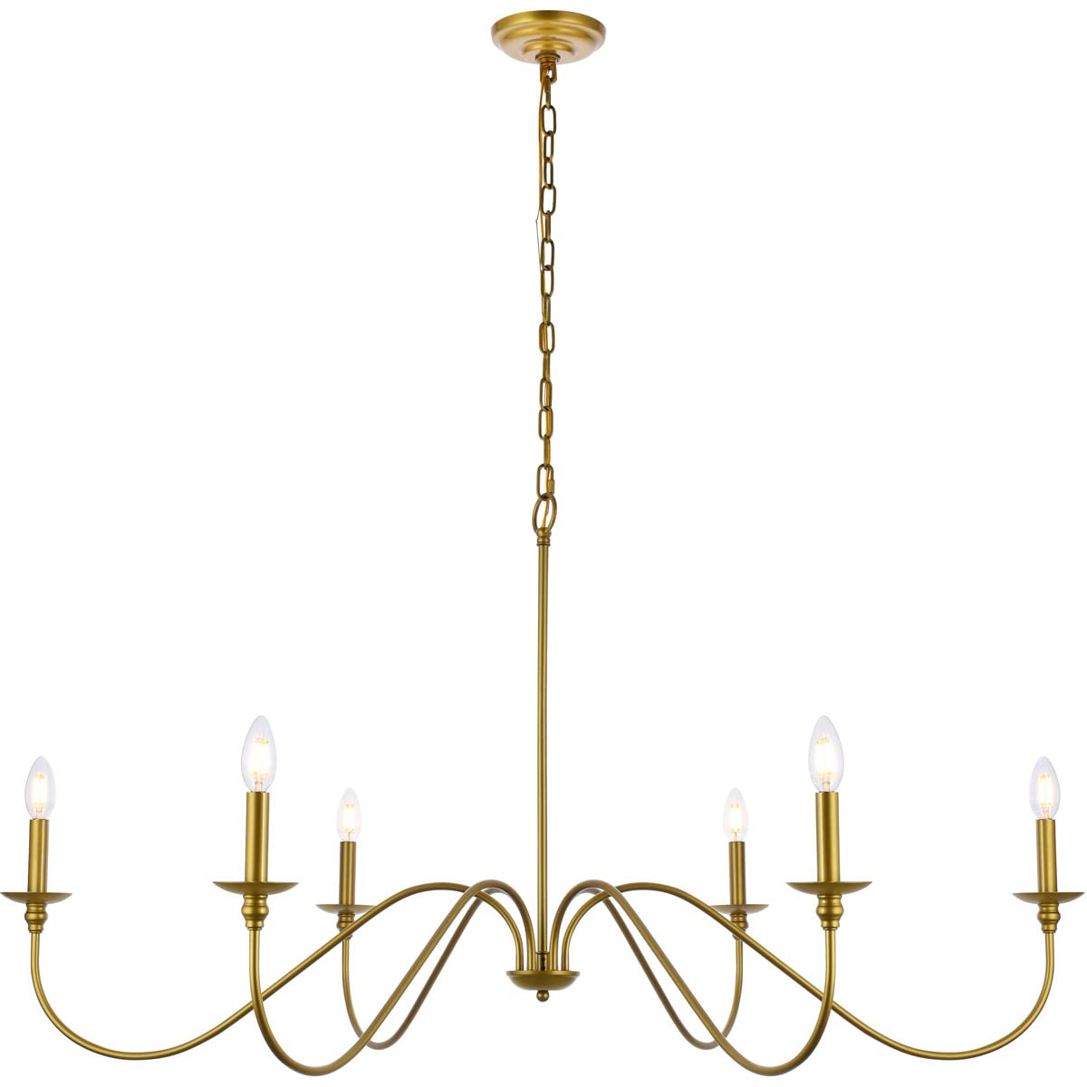 Elegant Rohan Collection 6-Light Chandelier - Modern Crystal Ceiling Light Fixture for Dining Room, Living Room & Bedroom - Luxury Home Decor Lighting