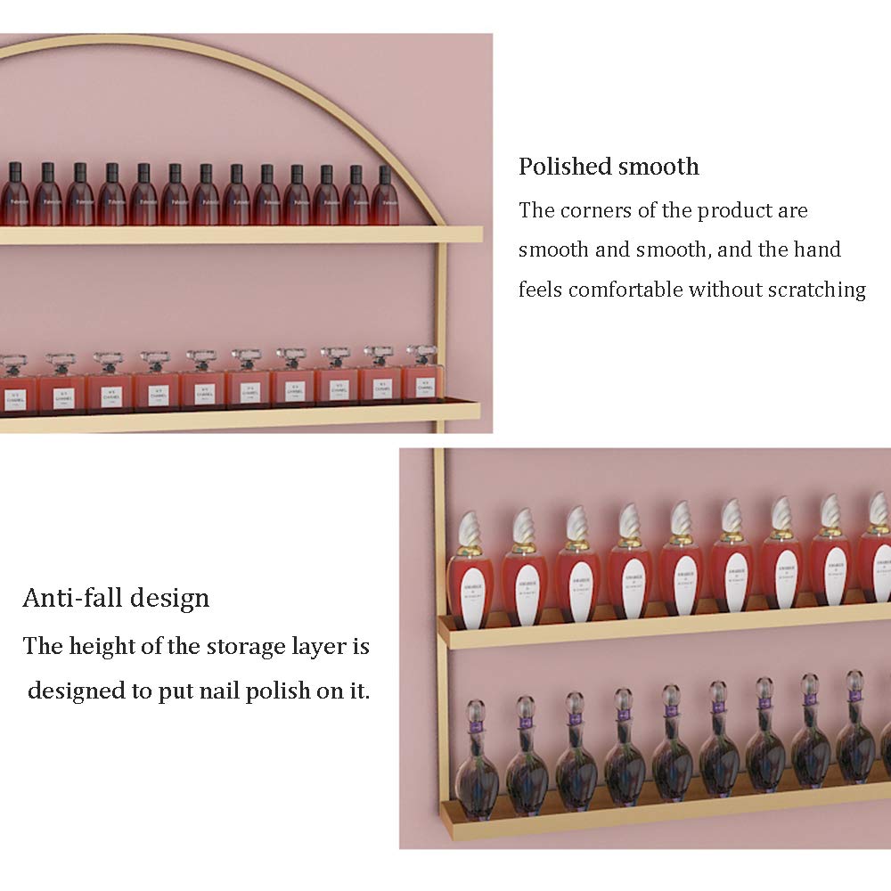 Wall-Mounted Metal Nail Polish Display Stand - 36 Bottle Capacity for Salon Organization | Lipstick, Essential Oil & Perfume Storage Rack | Perfect for Nail Salons, Beauty Shops & Home Vanity Display