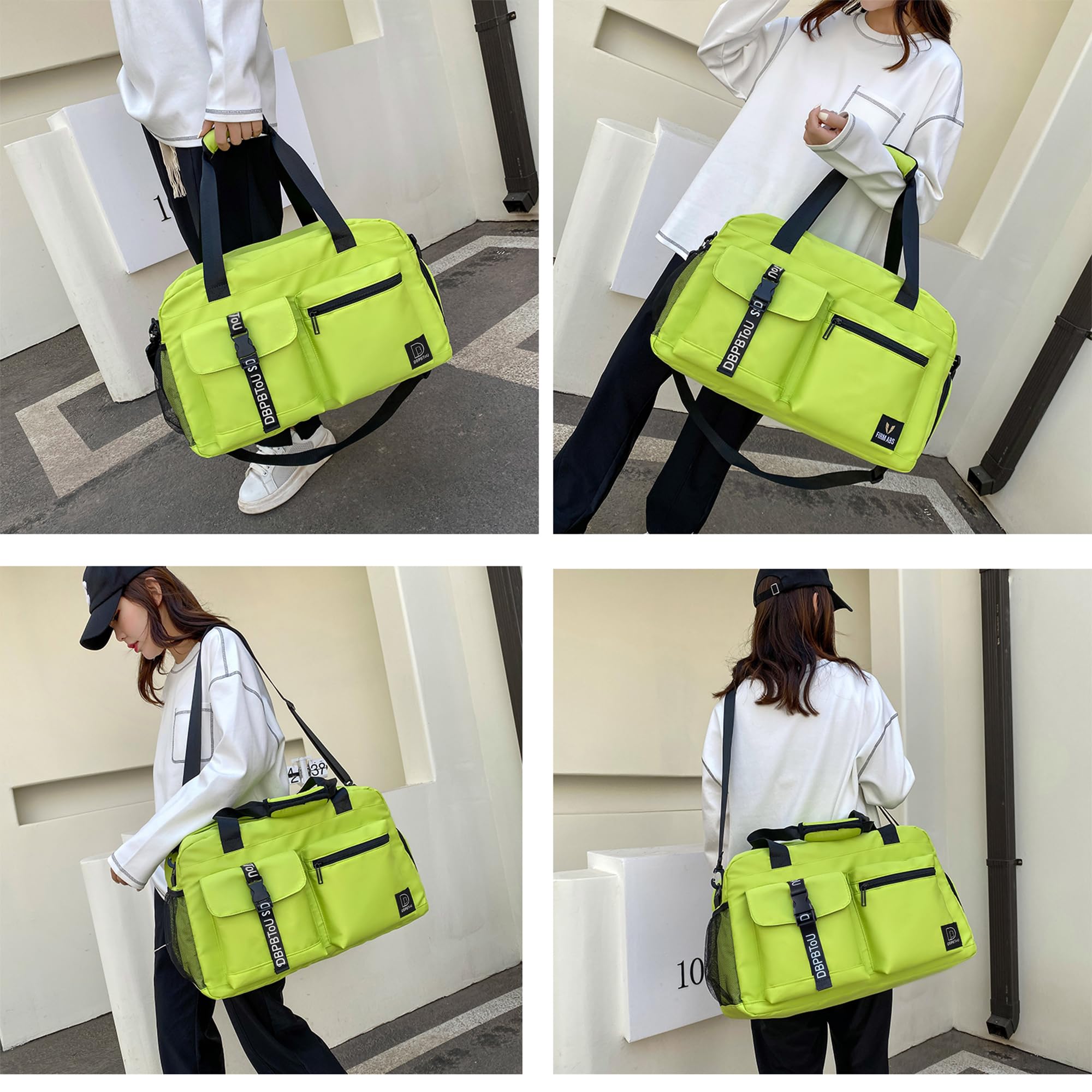Premium Gym Duffle Bag for Women & Men - Waterproof Travel Carry On Bag with Shoe Compartment - Fitness, Workout, Yoga & Dance Sports Bag (Green) - Perfect for Gym, Travel & Sports Activities