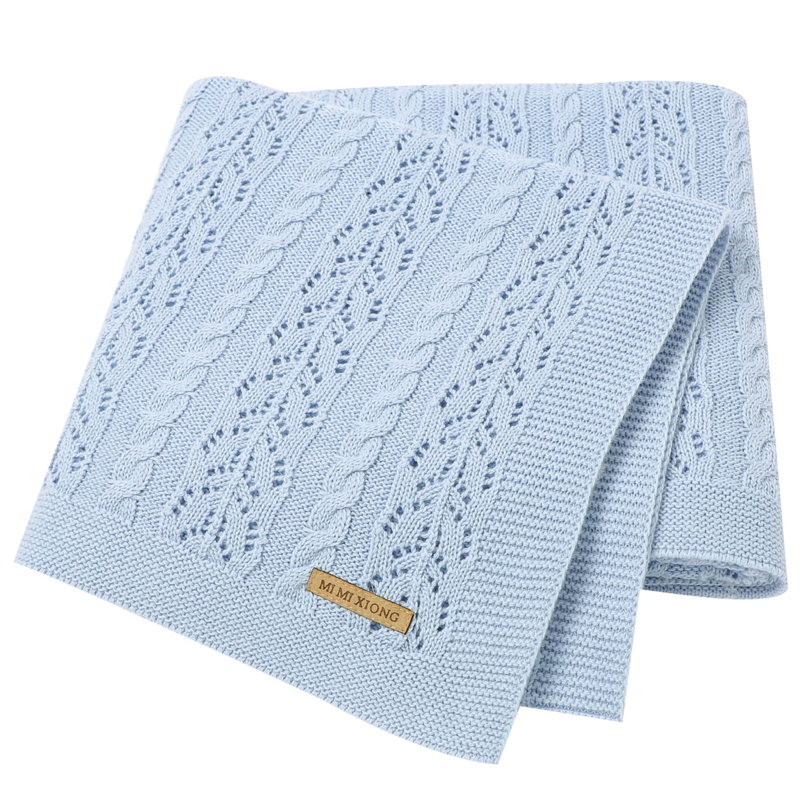 LAWKUL Soft Cotton Knitted Baby Blanket - 40x30 Inch Gender Neutral Crib Blanket for Boys & Girls | Cozy Toddler Security Blanket & Infant Swaddle | Perfect for Nursery, Stroller & Travel