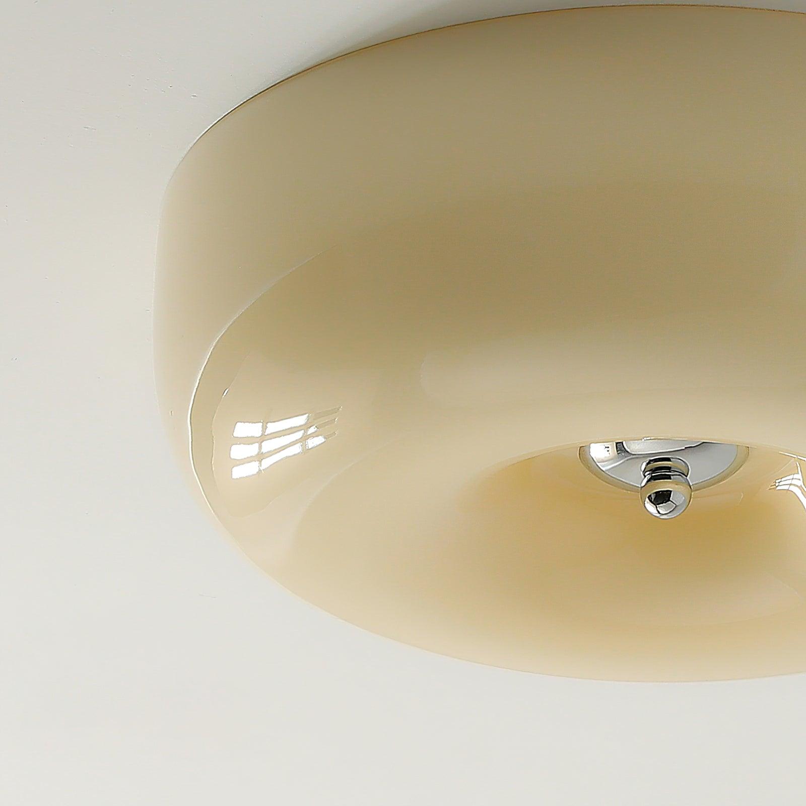 Cream Pudding Ceiling Light Fixture - Modern LED Flush Mount Lighting for Bedroom, Living Room & Kitchen - Soft Warm White Glow, Energy Efficient Home Decor