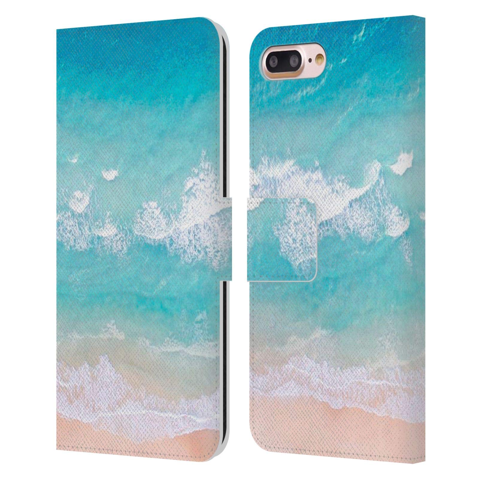 Officially Licensed Haroulita Beach Shore Photography Leather Book Wallet Case for Apple iPhone 7 Plus/8 Plus - Stylish Protection for Travel, Work & Daily Use