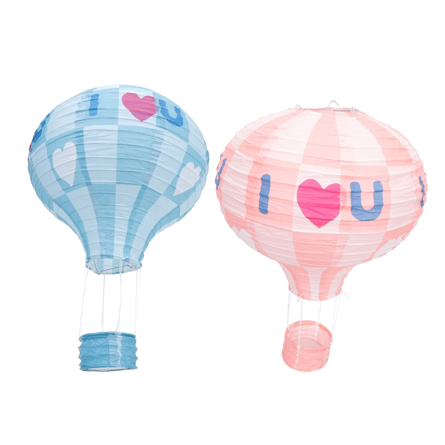 OSALADI 2-Pack Love Paper Lantern Pendants - Chinese & Japanese Style Folding Balloon Decorations for Fairy Tale Weddings, Birthday Parties & Home Decoration