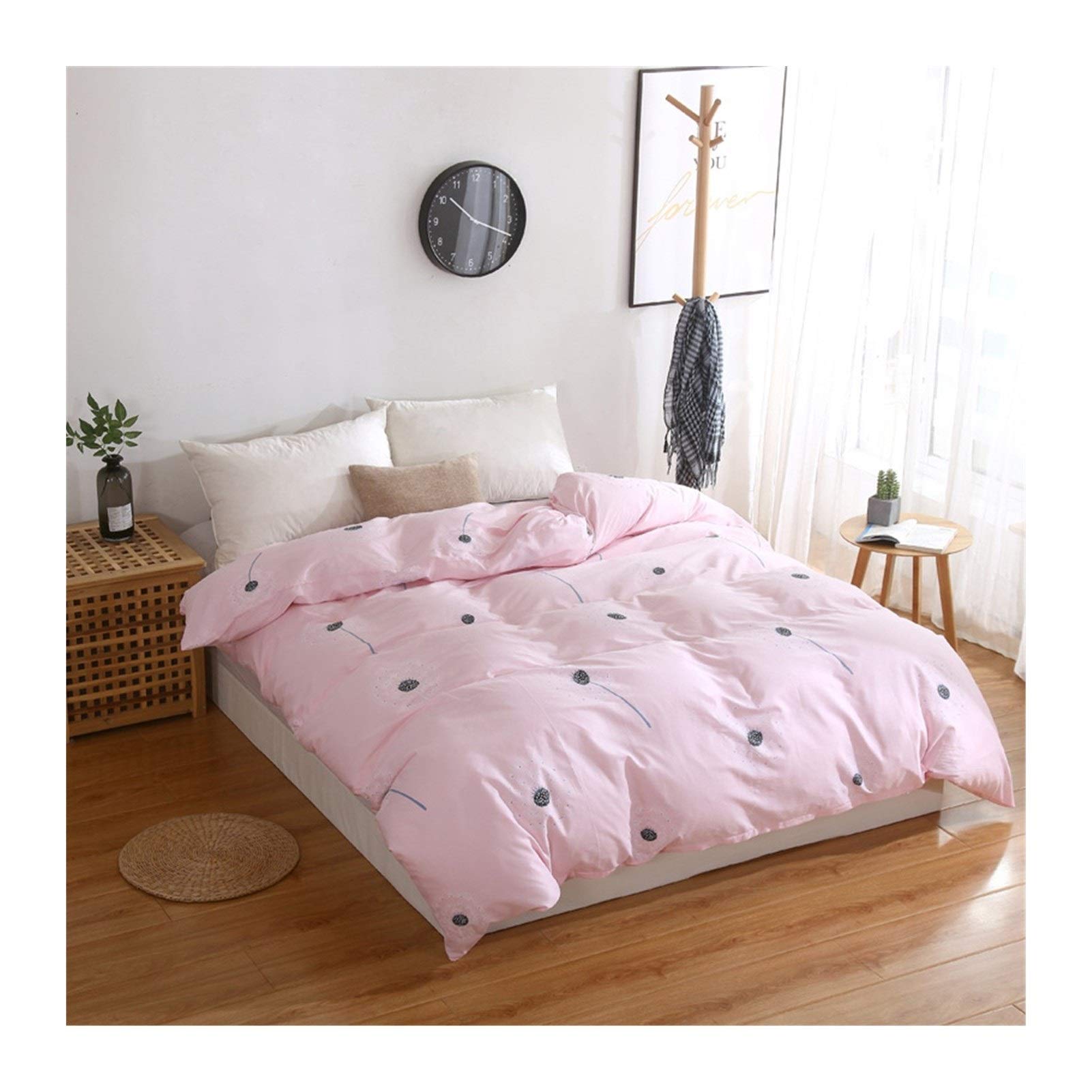 Premium 100% Cotton Striped Floral Printed Duvet Cover Set - Soft & Breathable Bedding for King Size (190x210cm) - Perfect for Cozy Bedrooms, Guest Rooms & Home Decor