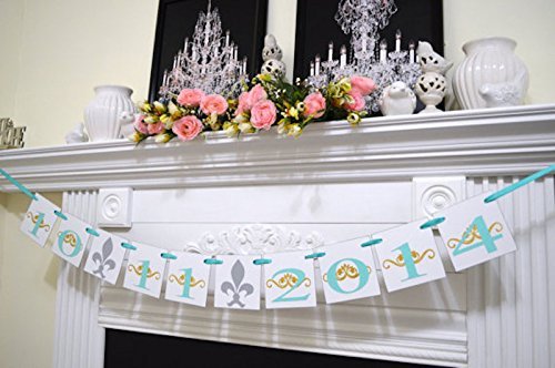 Elegant Save the Date Banner - Wedding Date Banner, Bridal Shower Banner & Engagement Photo Prop with Fleur-de-Lis Design - Perfect for Wedding Decor, Bridal Showers & Anniversary Celebrations