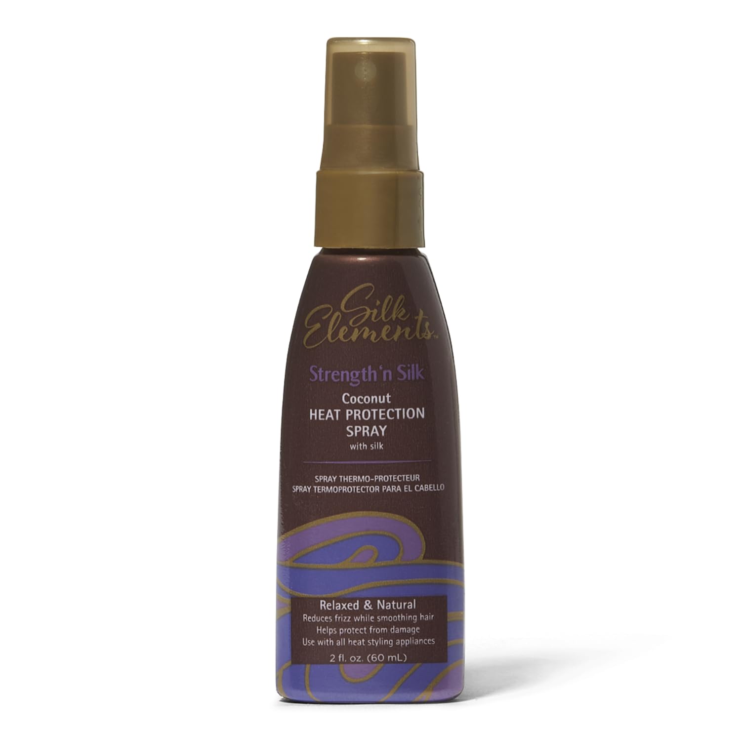 Silk Elements Coconut Heat Protection Spray 2.0 oz - Travel Size Hair Protectant for Heat Styling - Perfect for Vacation, Gym & On-the-Go Use