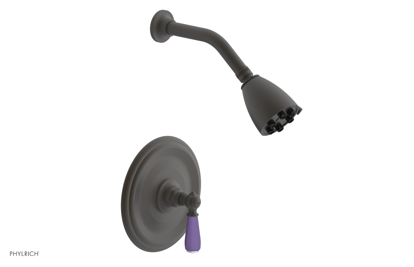 Jamestown Pressure Balance Shower Set with Lever Handle & Purple Accents - 165 22 Series for Modern Bathroom Upgrade | Perfect for Spa-Like Shower Experience & Luxury Home Renovation