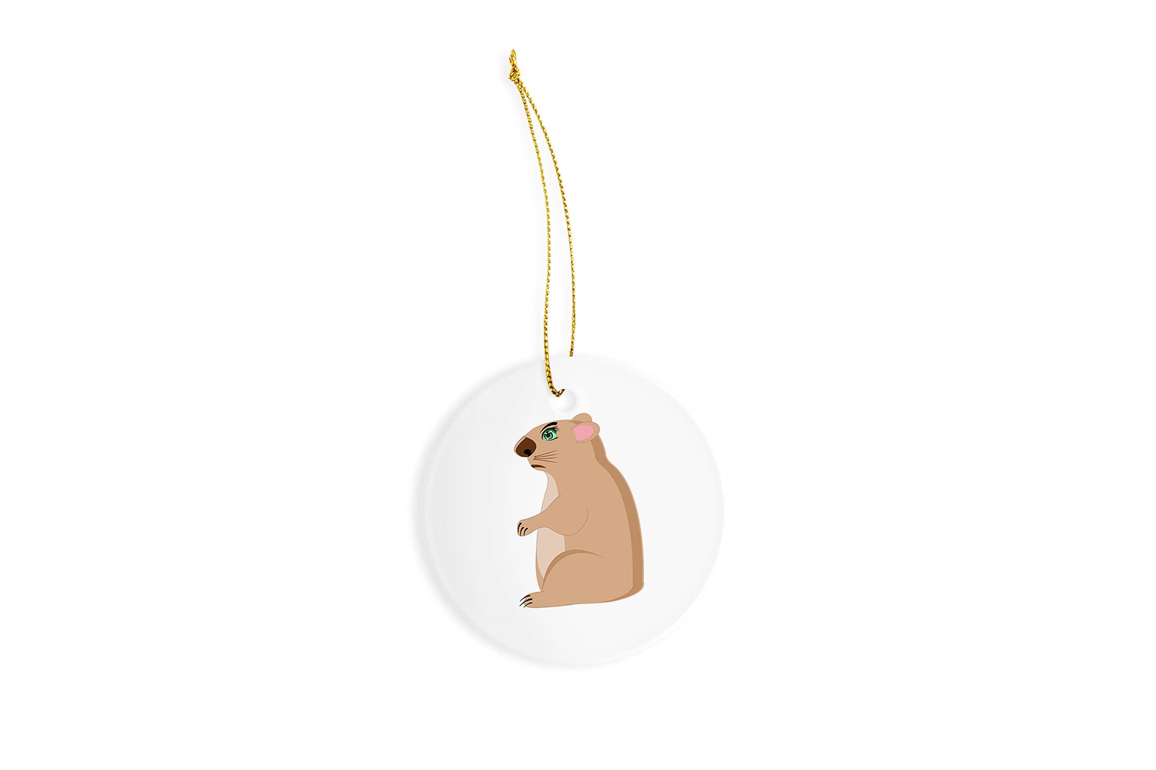 Woodchuck Ceramic Ornament - Handmade Christmas Tree Decor - 3 Inch Round Ceramic Holiday Ornament - Perfect for Christmas Trees, Gift Exchanges & Home Decor