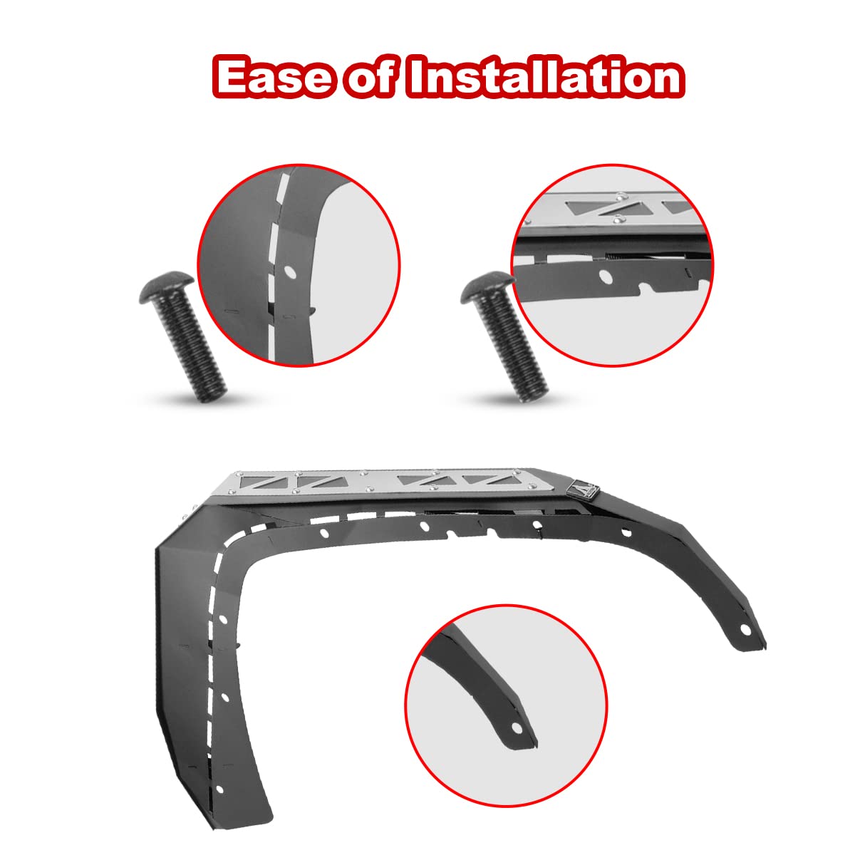 ROXX Front Fender Flares with LED Lights for 2007-2018 Jeep Wrangler JK - Durable Off-Road Protection & Stylish Upgrade for Jeep Enthusiasts | Perfect for Trail Riding & Urban Driving