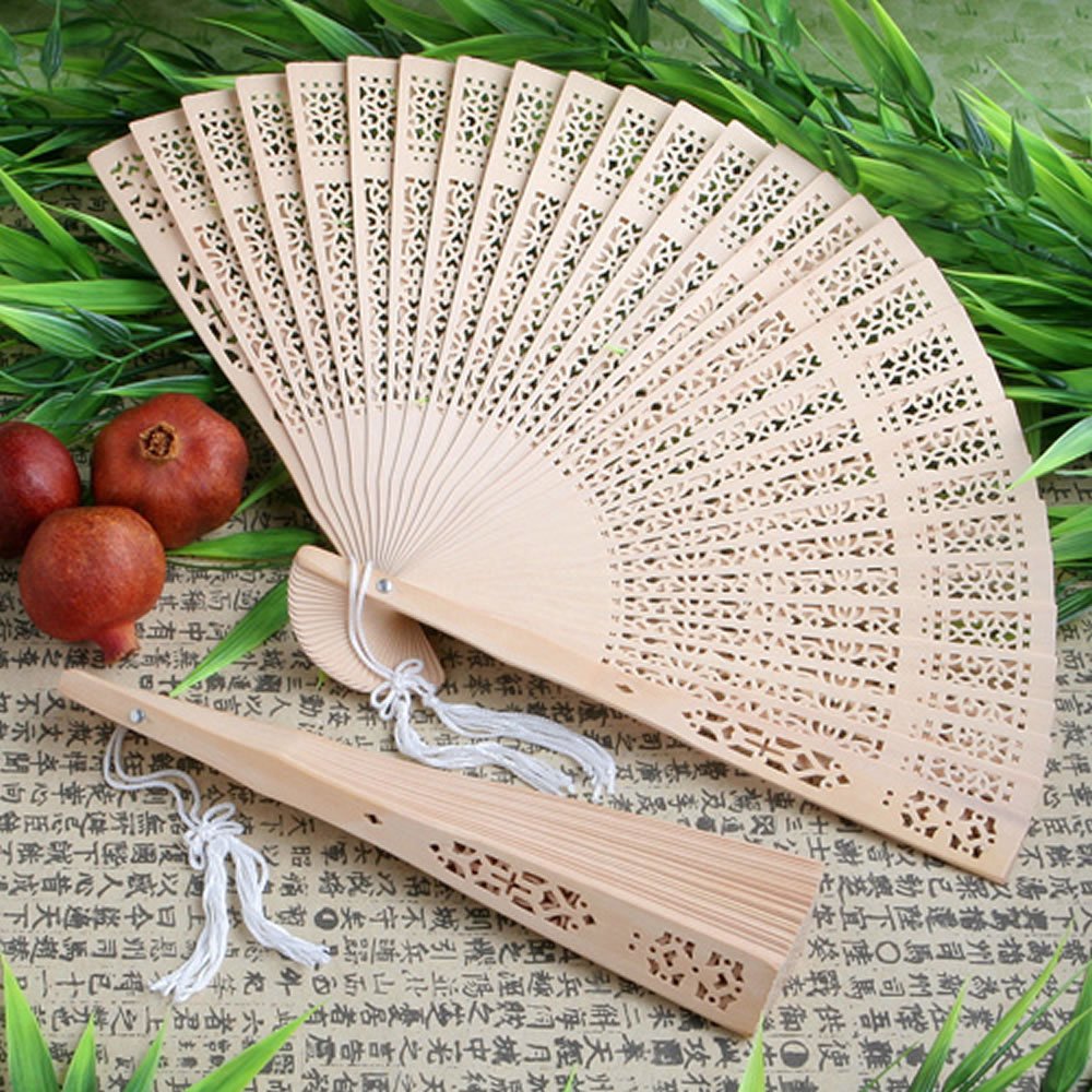Premium Sandalwood Hand Fans (Set of 96) - Elegant Wedding Favors, Bridal Shower Gifts & Party Decorations for Guests - Perfect for Asian Weddings, Cultural Events & Summer Cooling Accessories