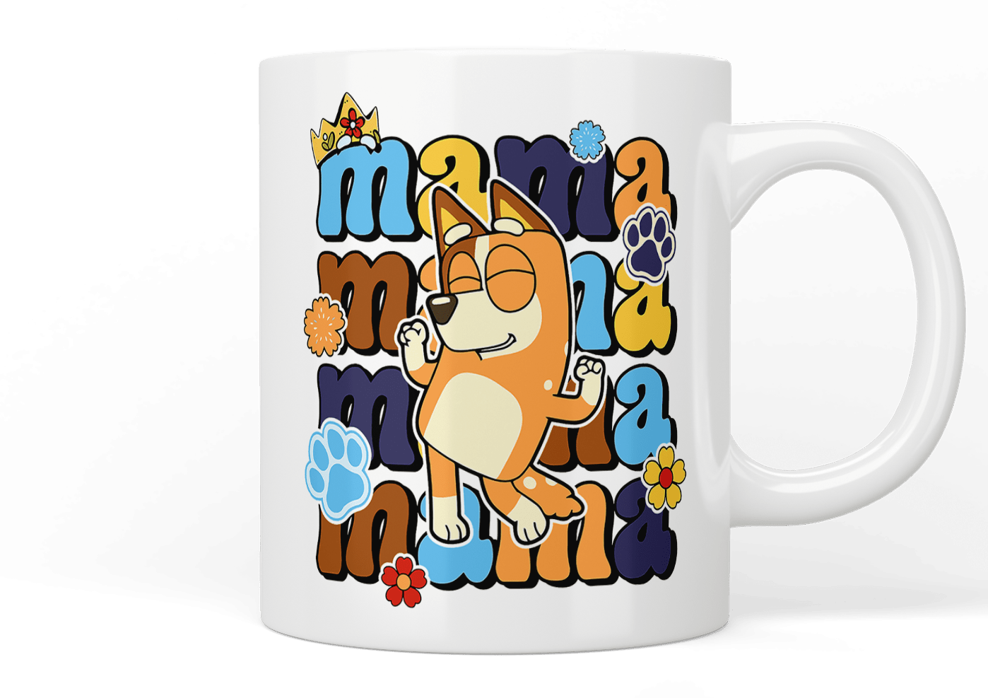 Bluey Mama Mug - Insulated Coffee Cup with Lid for Hot & Cold Drinks - Perfect for Moms, Gift for Bluey Fans, Home & Office Use