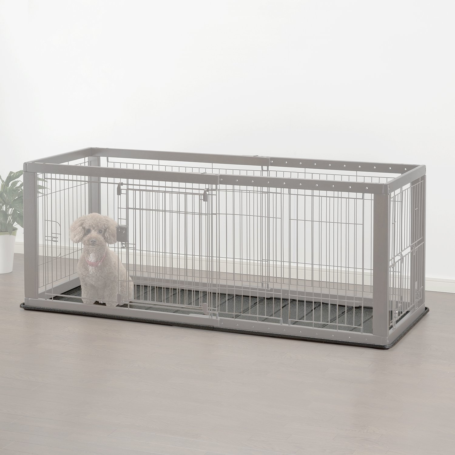 Richell Expandable Small Pet Playpen with Removable Floor Tray - Portable Indoor/Outdoor Dog & Puppy Play Area for Home, Yard, or Travel
