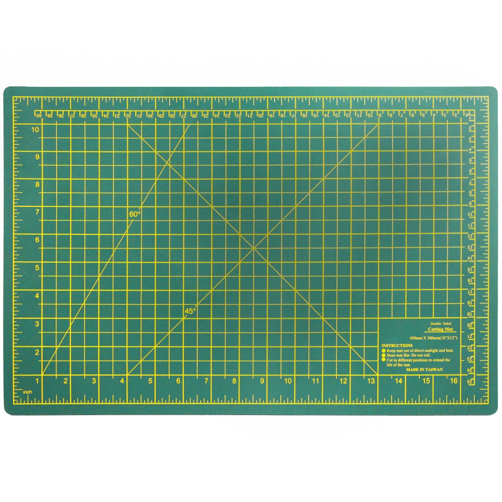 Self Healing Cutting Mat Double Sided Green 18x12 Inch - Perfect for DIY Crafts, Sewing, Quilting & Engineering Projects - Durable Work Surface for Scrapbooking, Vinyl Cutting & Model Building