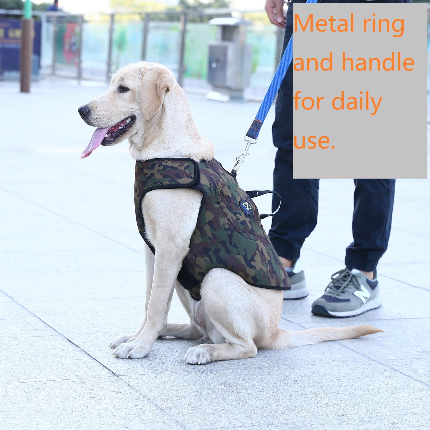 **Coodeo Reversible Reflective Hunting Dog Vest - Orange & Camo Waterproof Tactical Harness for Protection & Security, 4.5mm Neoprene Safety Jacket (X-Large) - Ideal for Hunting, Training & Outdoor Adventures**