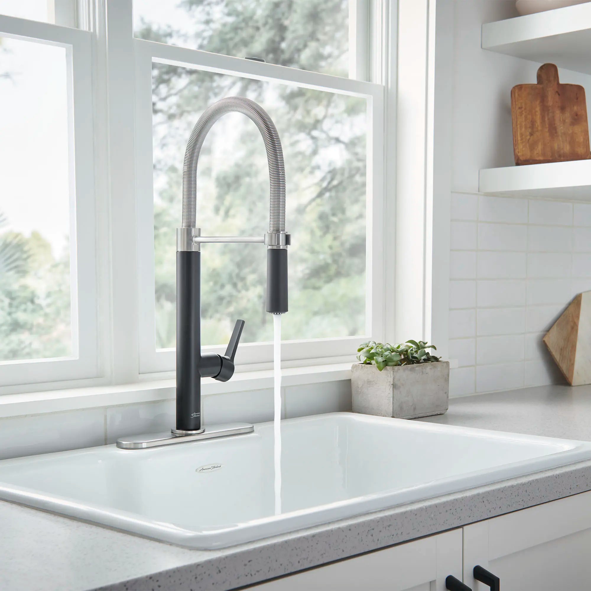 Grayson Semi-Professional Single Handle Kitchen Faucet - High Arc Pull Down Sprayer, Brushed Nickel Finish for Modern Home & Restaurant Use