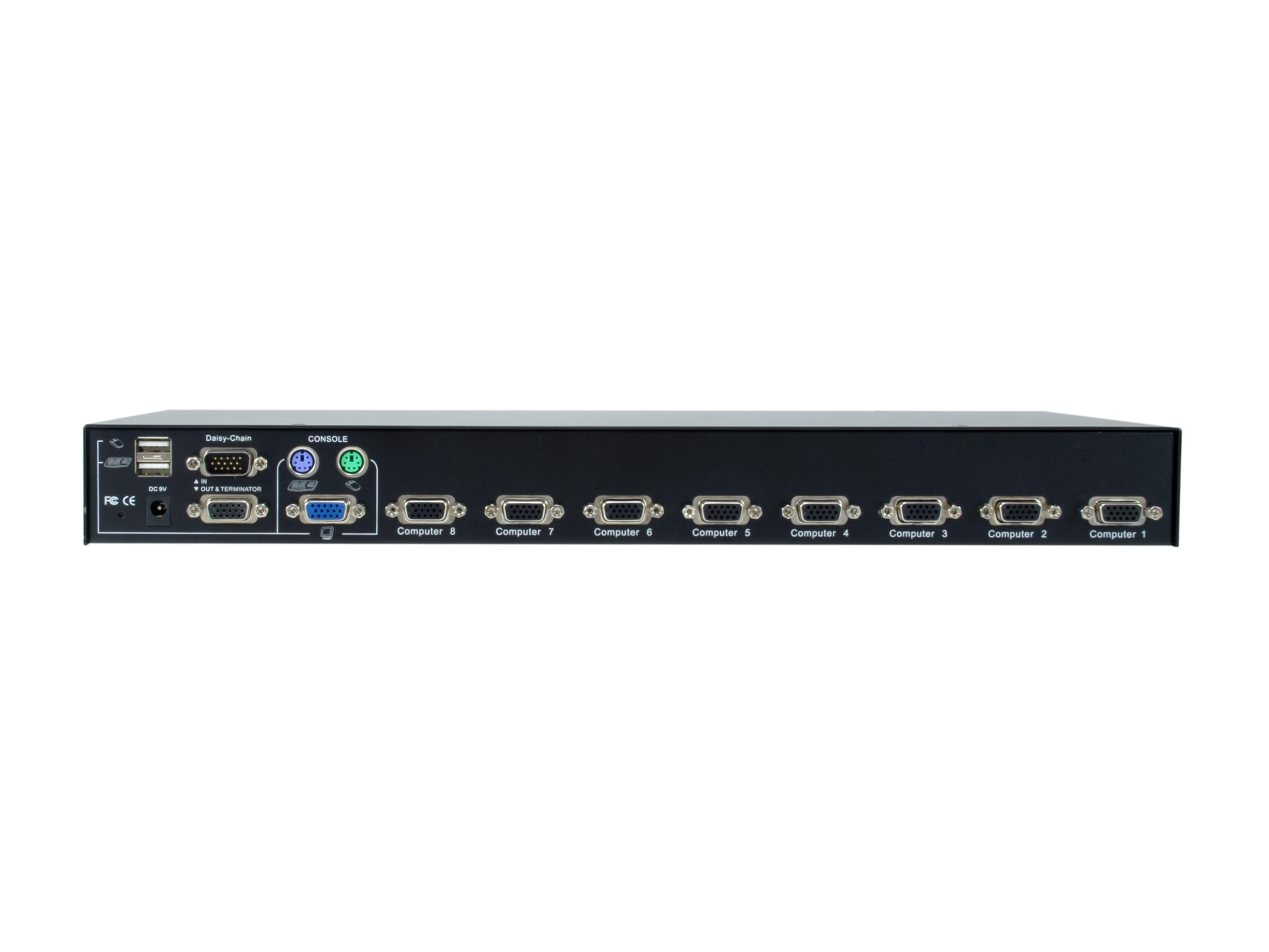LevelOne KVM-3208 8-Port PS/2 & USB VGA KVM Switch for Server Rack & Multi-Computer Control - Ideal for Data Centers, IT Labs & Office Workstations