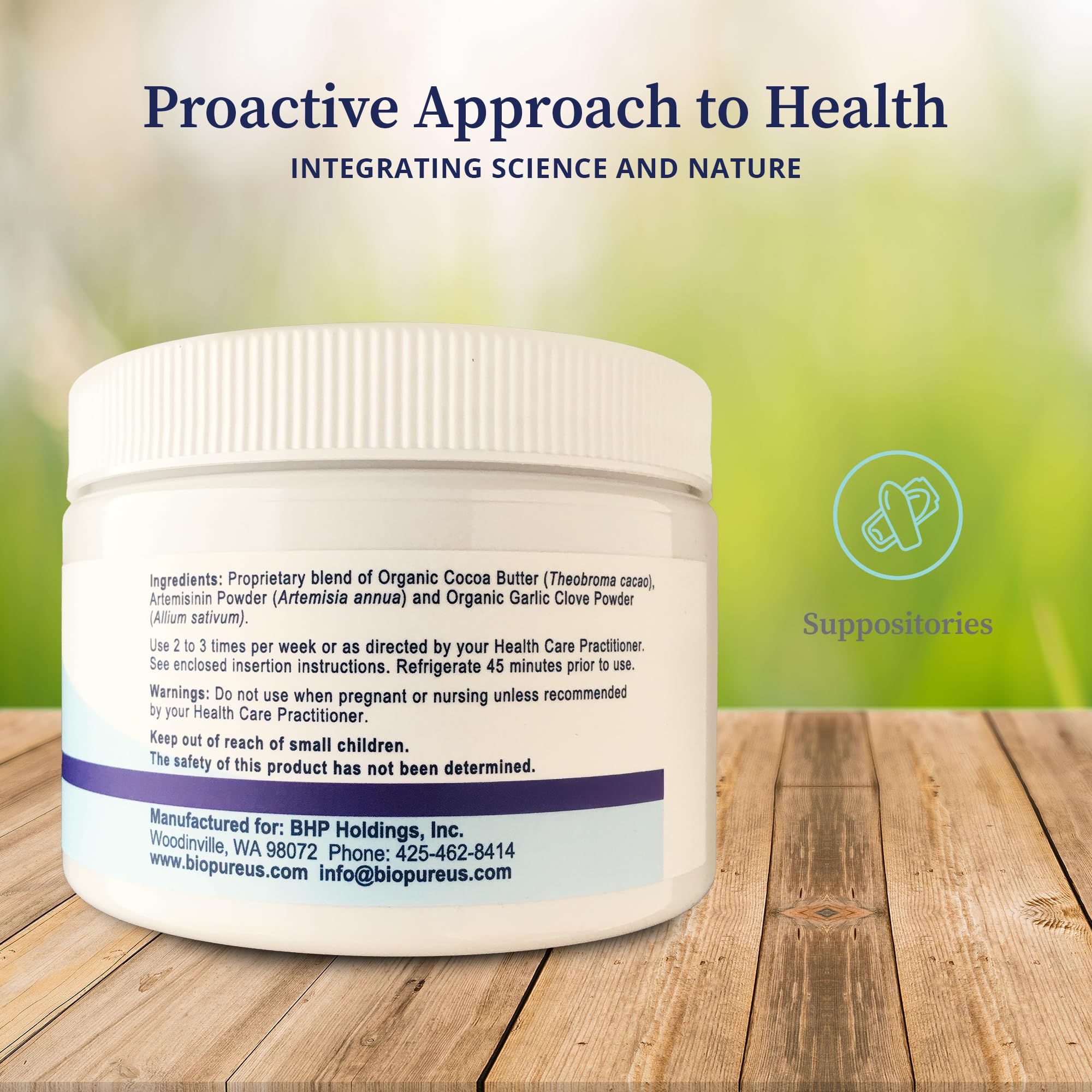BioPure Artemisinin & Organic Garlic Powder Suppositories – Rich in Organosulfur Compounds for Broad-Spectrum Microbiome Balance – 30 Count – Supports Gut Health & Immune System – Ideal for Digestive Wellness & Detox