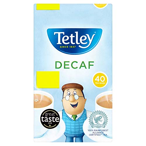 Tetley Decaffeinated Tea Bags - 40 Count | Premium Black Tea for Relaxation | Perfect for Evening & Stress Relief