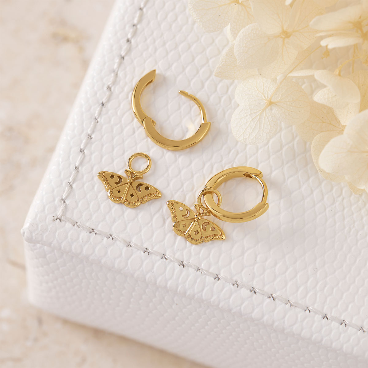 Celestial Moth Earrings - 14K Gold Plated Dainty Stud Earrings for Women, Perfect for Everyday Wear & Special Occasions