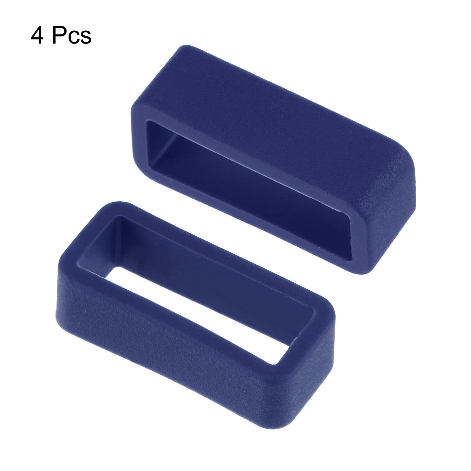 uxcell 18mm Deep Blue Silicone Watch Band Strap Loops - 4 Pcs Rubber Replacement Fastener Rings Holder Keeper for Men Women, Perfect for Sports Fitness and Daily Wear