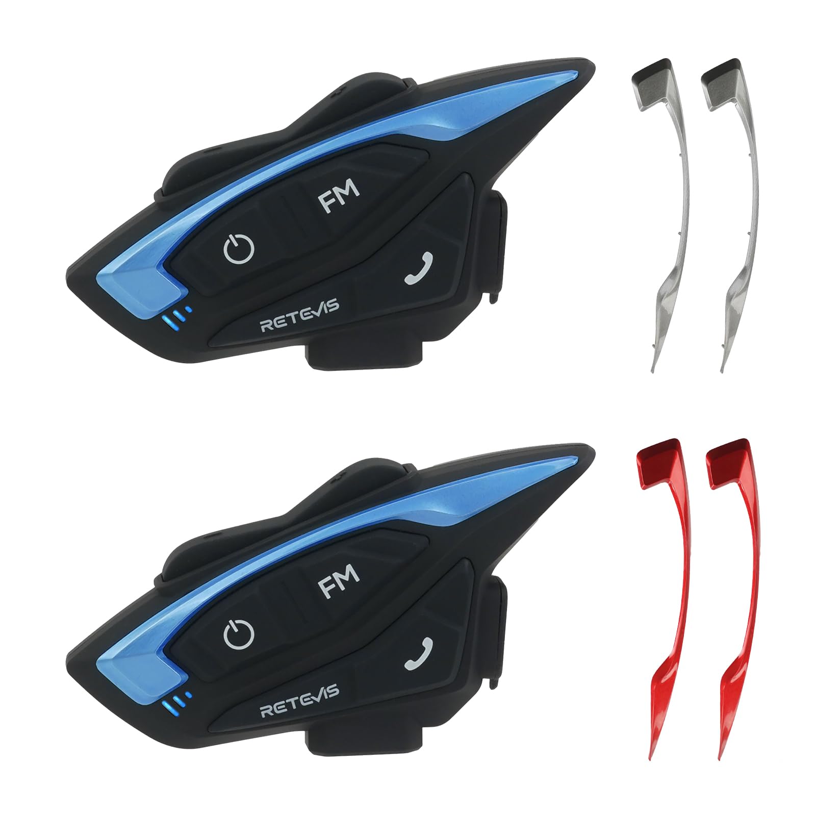 Retevis EZTalk 3A Motorcycle Bluetooth Helmet Intercom Headset - 5.1 Wireless Communication System with CVC Noise Cancellation, Music Sharing & IP65 Waterproof for 2 Riders (1000m Range) - Perfect for Group Riding, Road Trips & Adventure Motorcycling