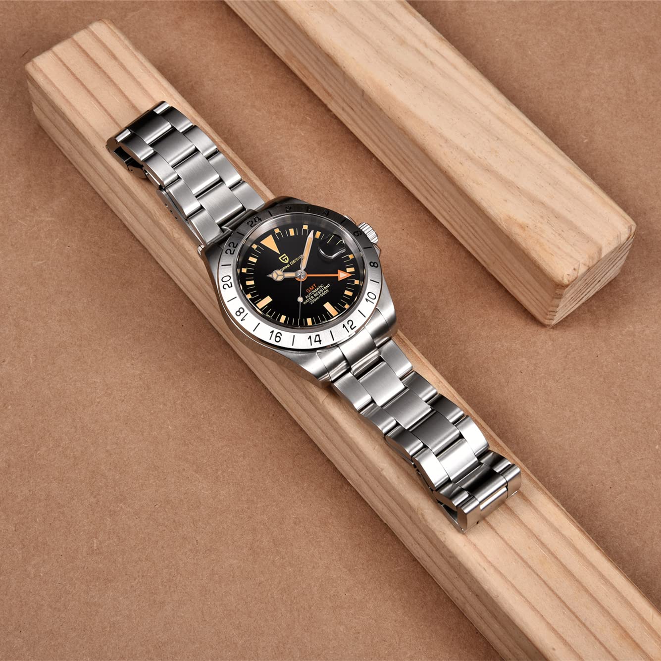 Pagani Design Men's Automatic GMT Watch - 42mm Stainless Steel, Sapphire Crystal, Waterproof & Luminous - Perfect for Business, Travel & Outdoor Sports