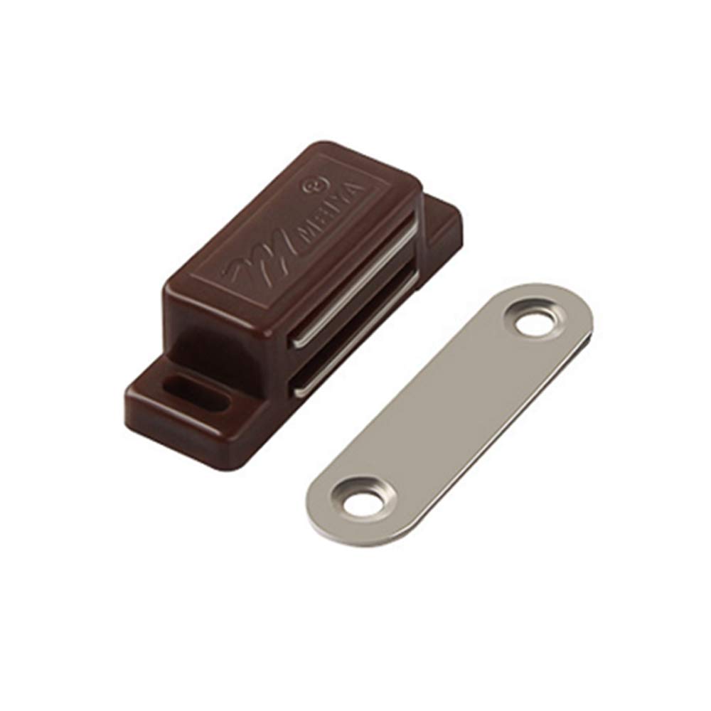 Premium Magnetic Cabinet Latch Set of 12 - Strong Hold for Doors, Drawers & Shutters - Easy Installation with Included Screws - Durable Brown Finish - Perfect for Kitchen Cabinets, Wardrobes & Furniture Organization