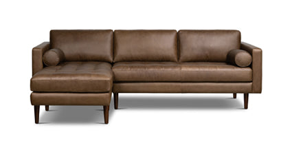 Napa Left Facing Sectional Sofa - Modern L-Shaped Couch with Reversible Chaise, Soft Fabric Upholstery for Living Room, Family Room & Home Theater Comfort