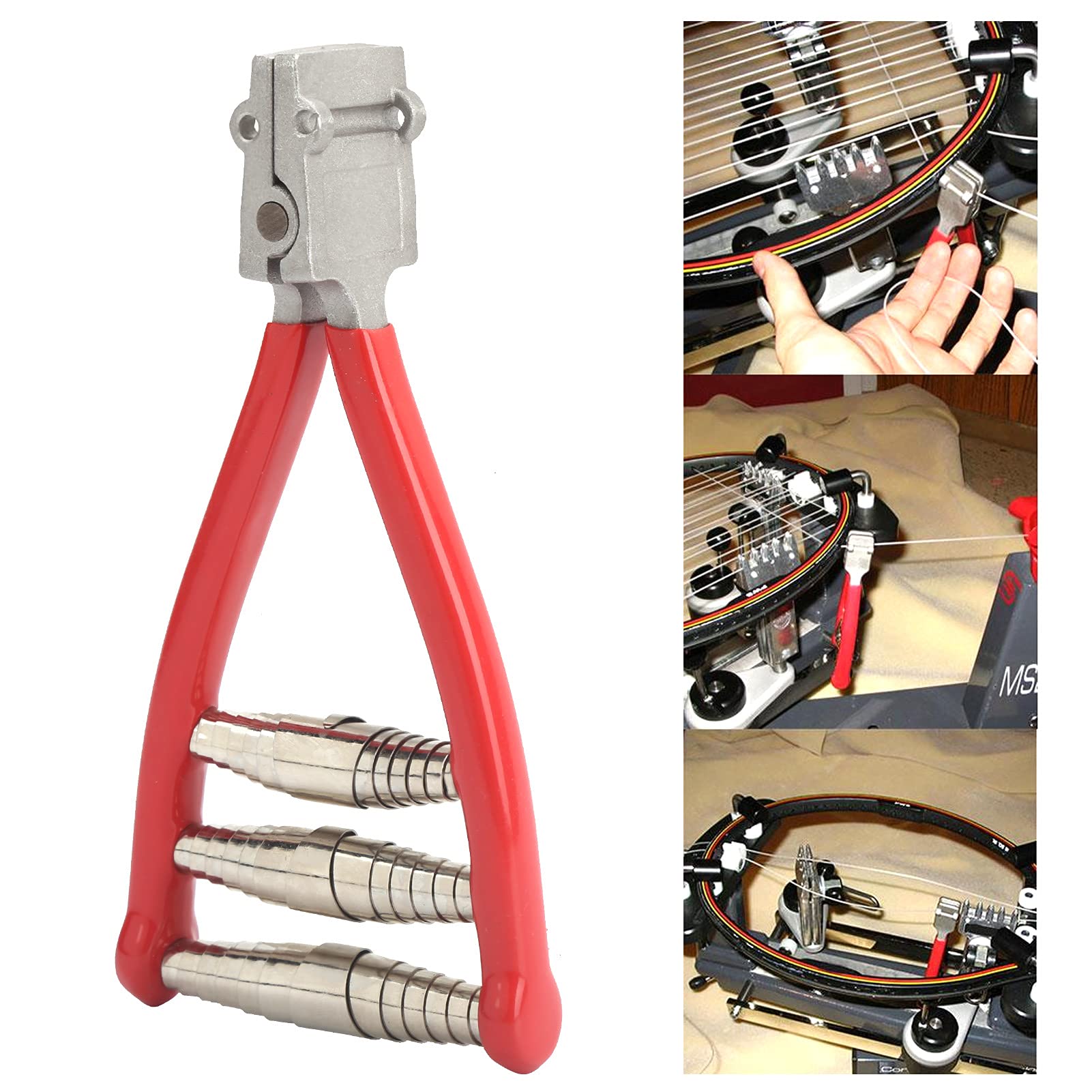 Professional Tennis & Badminton Stringing Machines - 3 Spring Starter Tool & Racket Clamp for Precise Stringing | Perfect for Home & Club Court Maintenance