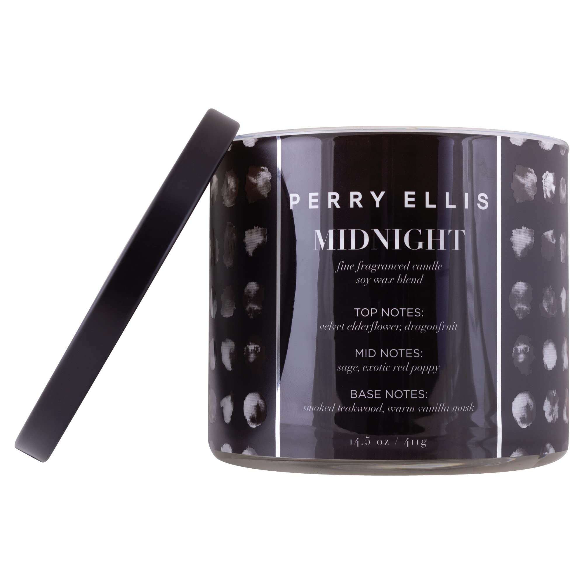 Perry Ellis Midnight Scented Soy Candle - Long-Lasting Aromatherapy Candle for Relaxation, Meditation & Home Decor - Perfect for Bedroom, Bathroom & Living Room