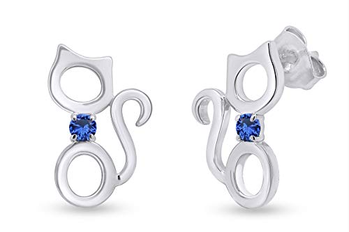 White Gold Over - Simulated Blue Sapphire