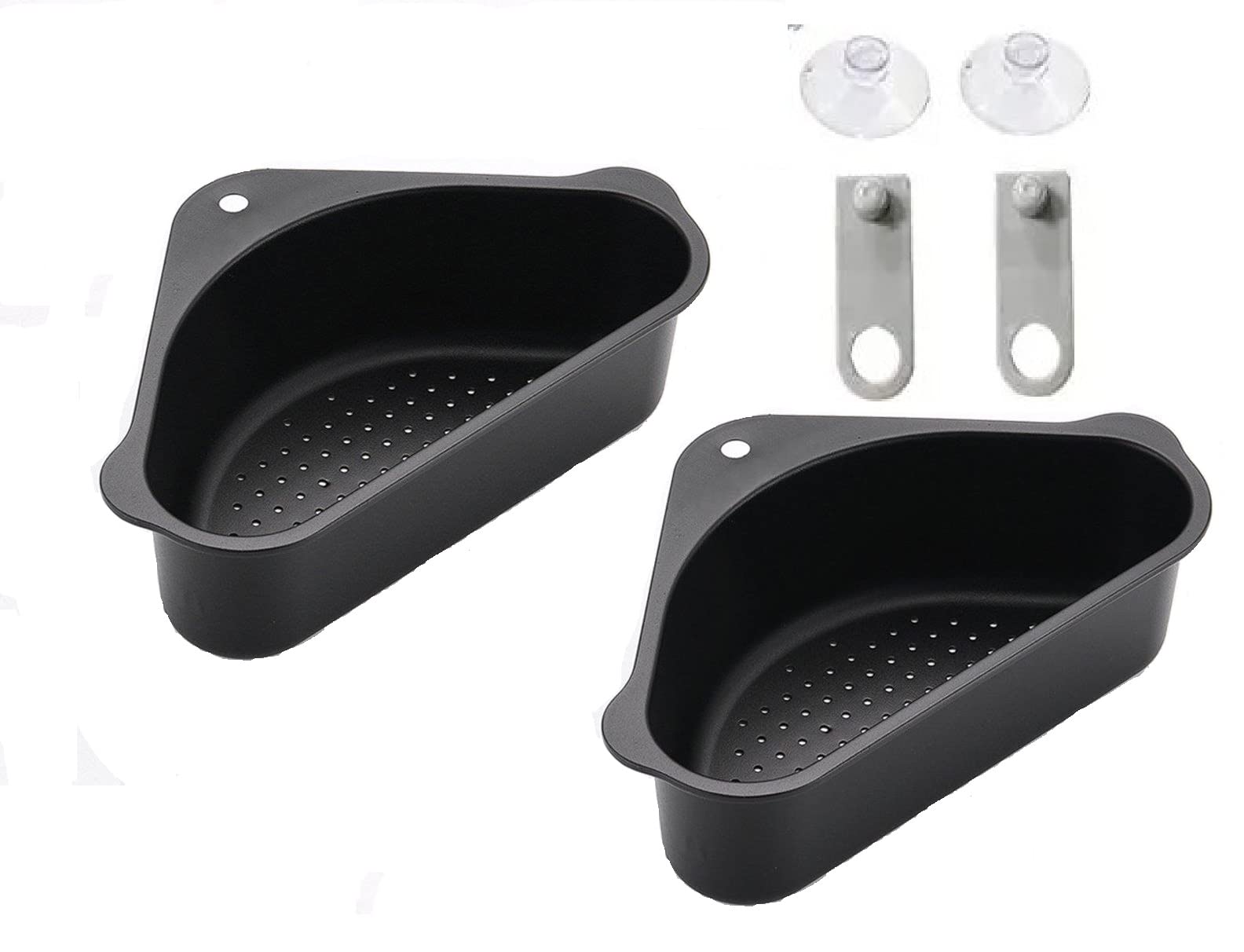 ROY ENTERPRISE 3-in-1 Kitchen Sink Organizer - Dish Soap, Sponge & Brush Holder - Black Plastic Sink Caddy for Dishwashing Liquid, Cleaning Cloths & More - Perfect for Kitchen Countertop Organization & Small Space Storage