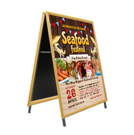 30x30 Wooden A-Frame Sign Holder - 1 1/4
