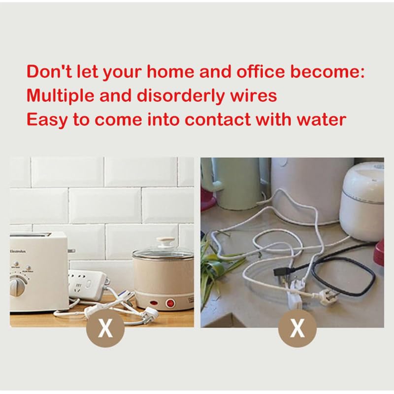 5-Pack Stick-On Cord Organizer for Kitchen Appliances - Cable Wrappers for Mixer, Coffee Maker, Air Fryer, Pressure Cooker - Keep Countertops Tidy & Safe (White) - Perfect for Small Kitchens & Organized Homes