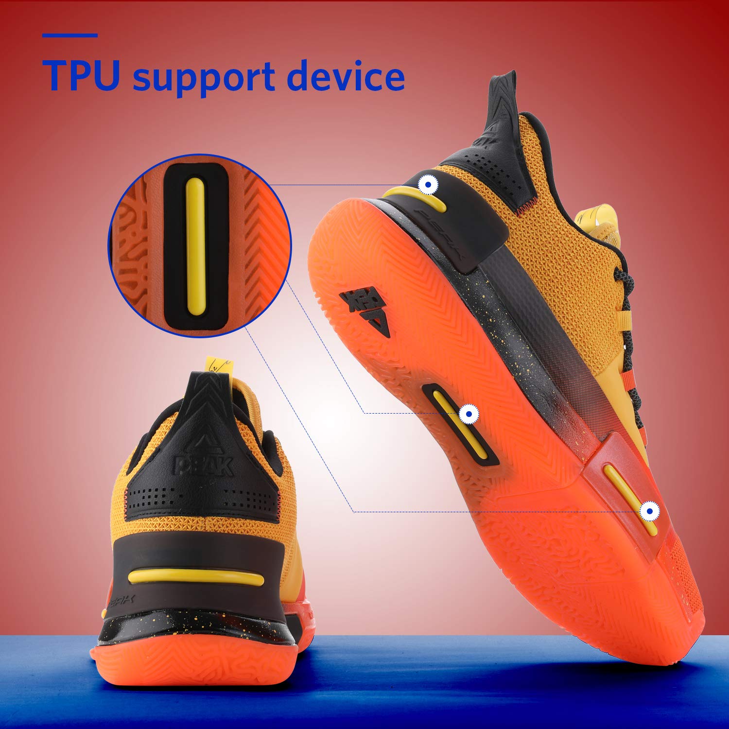 PEAK Men's Flash Basketball Shoes - Lou Williams Underground Taichi Adaptive Cushioning Sneakers - Non-Slip Sports Shoes for Running, Walking & Fitness - Perfect for Court Play, Gym Workouts & Casual Streetwear