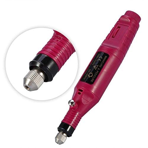 STORE99® Professional Electric Nail Drill Kit - 30000 RPM Manicure Pedicure Machine with 6 Grinding Heads, US/EU Plug (Rose Red) | Perfect for Home & Salon Nail Care, Acrylics & Gel Polish Removal