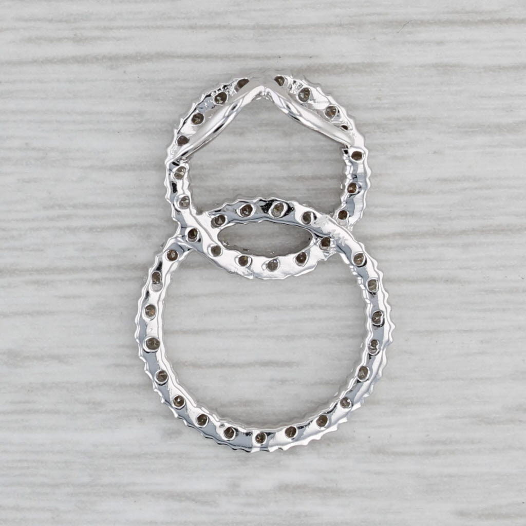 0.38ctw Diamond Interlocking Eternity Circle Pendant Necklace - 14K White Gold Jewelry for Women - Perfect for Anniversaries, Weddings & Special Occasions